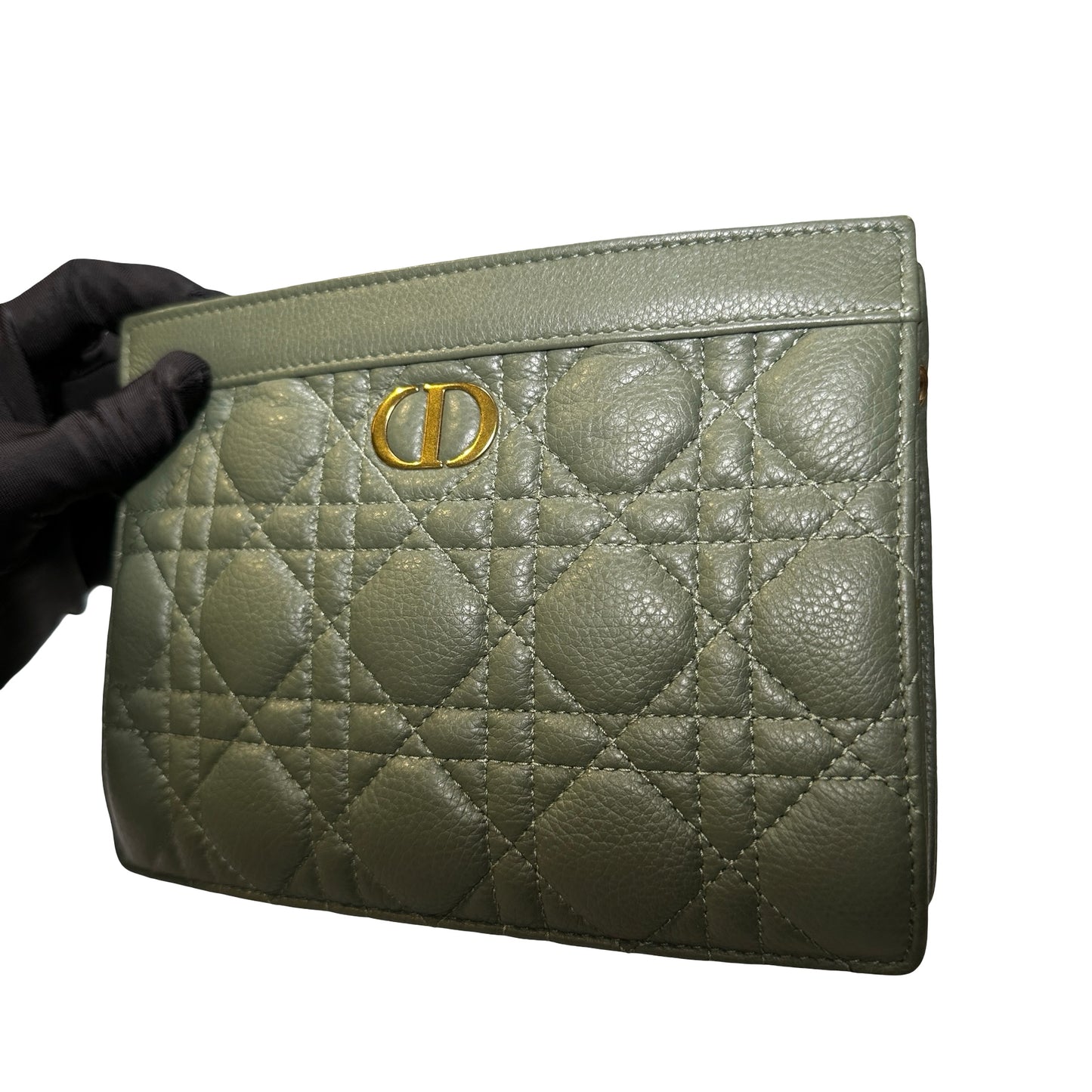 Used Dior Braided Leather Mini Boy Chain Shoulder Bag Lilac Gold