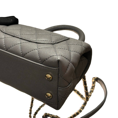 New CHANEL Calfskin Leather Mini coco handle Shoulder Bag GHW Black