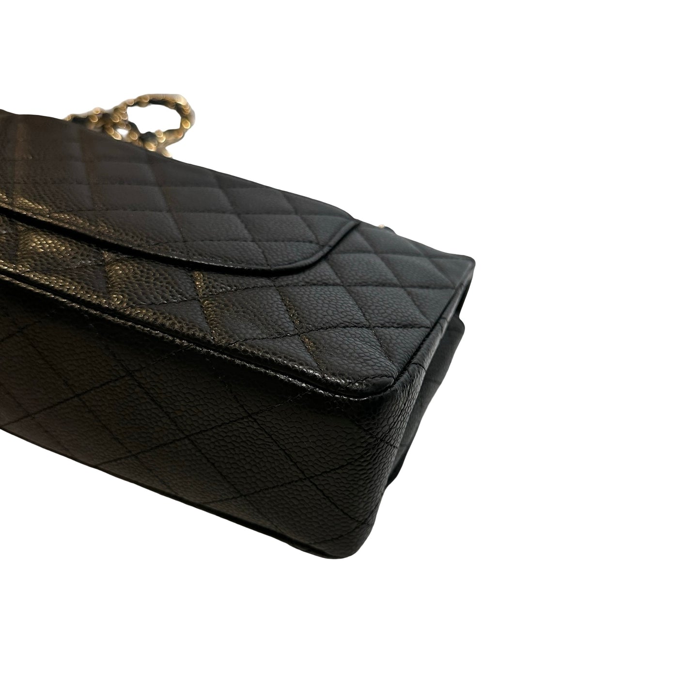 Used CHANEL Calfskin CF 25 Chain Shoulder Bag Black GHW