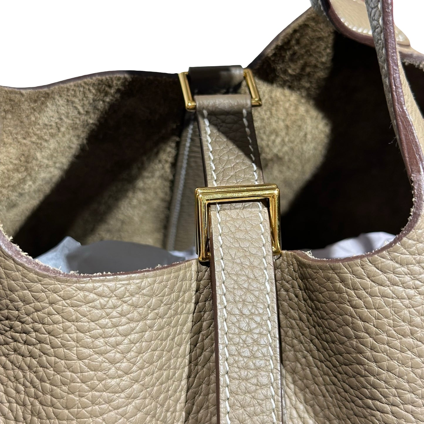 Used HERMÈS Picotin 18 Bucket Bag Etoupe (18) GHW