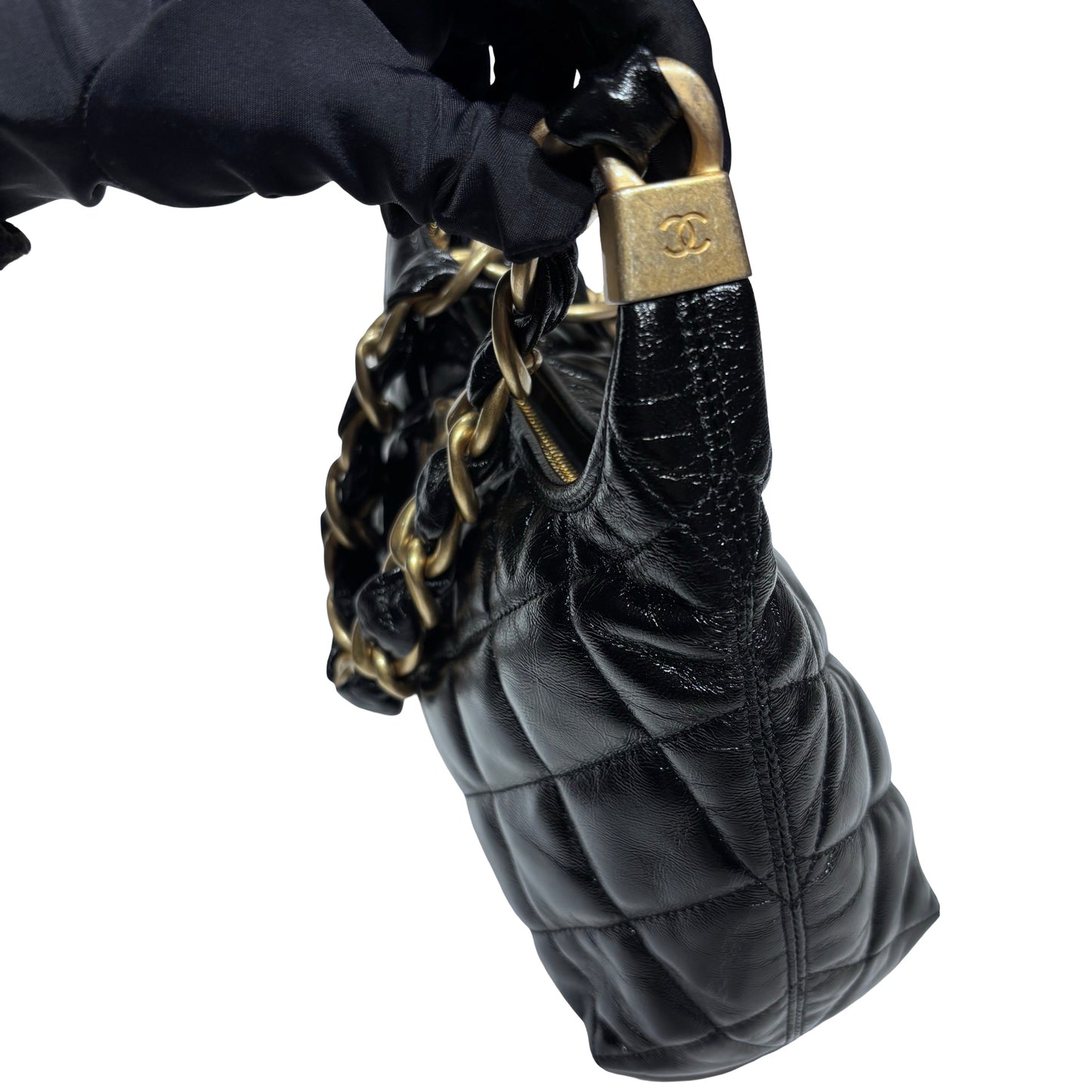New Chanel Hobo Small Shoulder Bag Black GHW