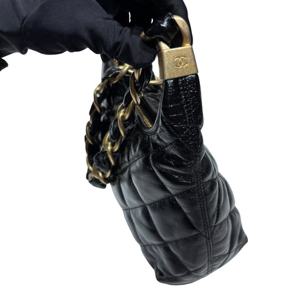 New Chanel Hobo Small Shoulder Bag Black GHW