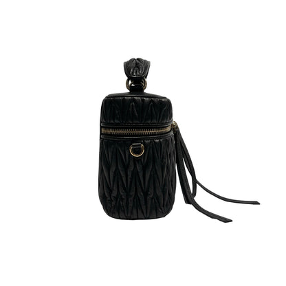 Used MIUMIU Lambskin Leather Two Way Shoulder Bag Black PHW
