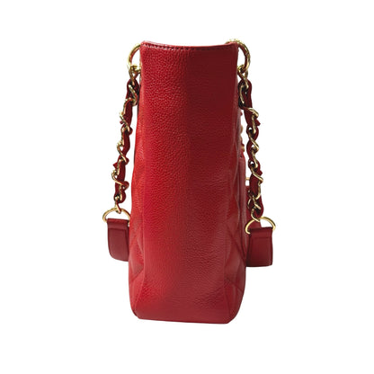 Used CHANEL GHW Used Chanel PST Shoulder Red Bag