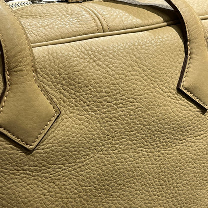 Used HERMES Leather Victoria Handbag Beige PHW