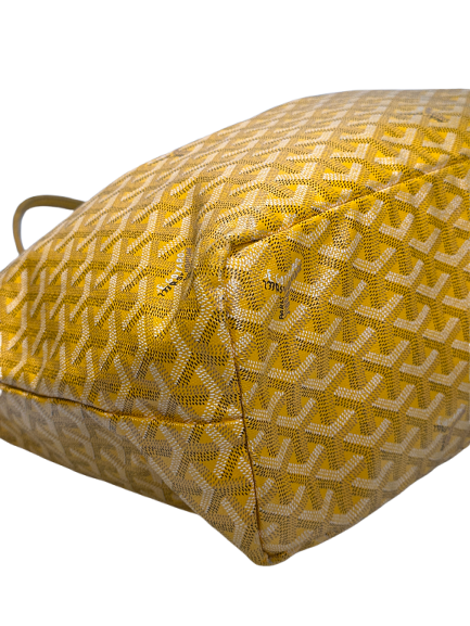 Used GOYARD Goyardine Canvas Saint Louis Tote Bag Yellow