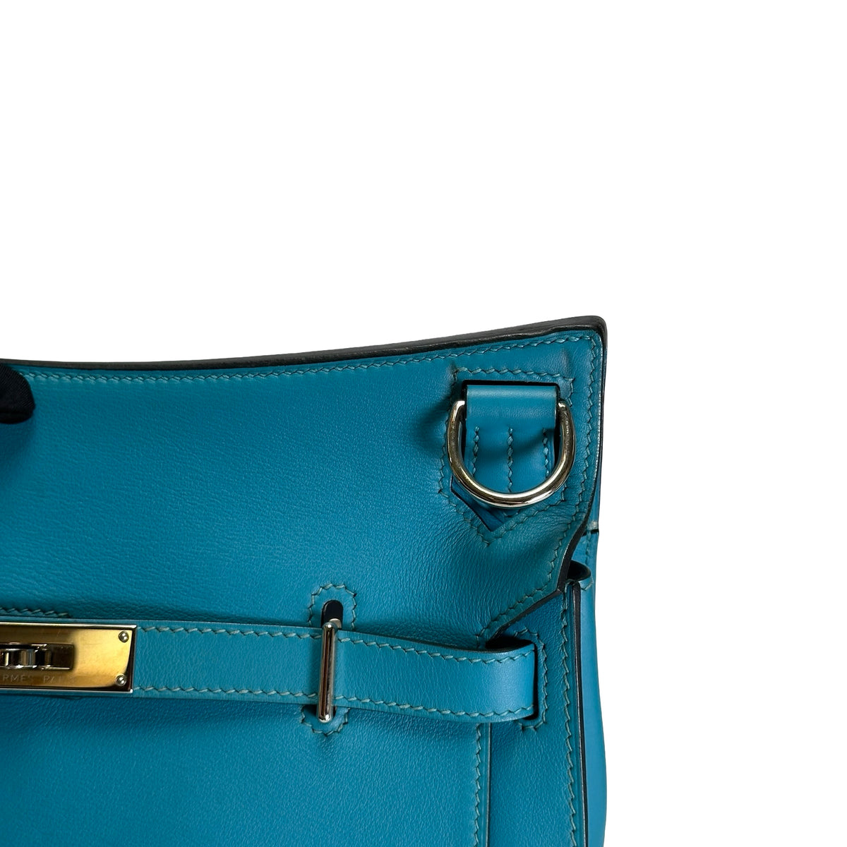 Used HERMES Swift Jypsiere 28 Shoulder Bag Bleu Jean PHW