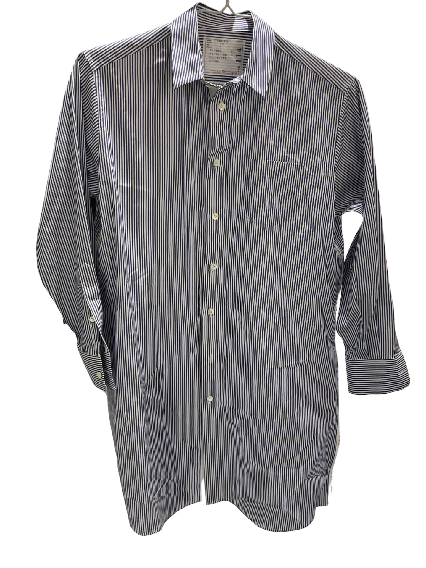 Used SACAI Striped Long Sleeve Shirt Clothes White Blue