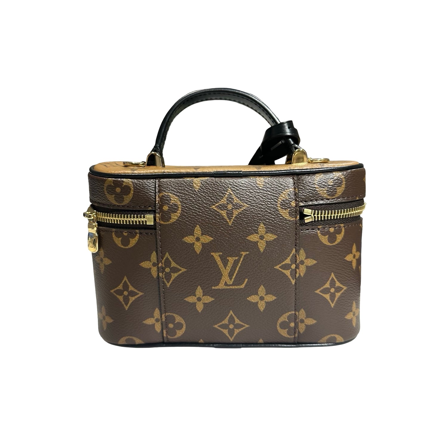 Used LOUIS VUITTON Coated Canvas Monogram Vanity Chain Pouch Two Way Shoulder Bag Brown Black GHW