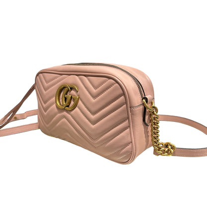 Used GUCCI GG MARMONT Cross Body Bag Pink GHW