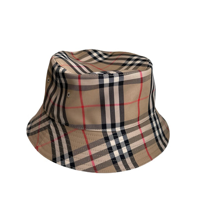 Used BURBERRY Vintage Check Vintage Check Bucket Hat Hat Archive Beige Black Red White