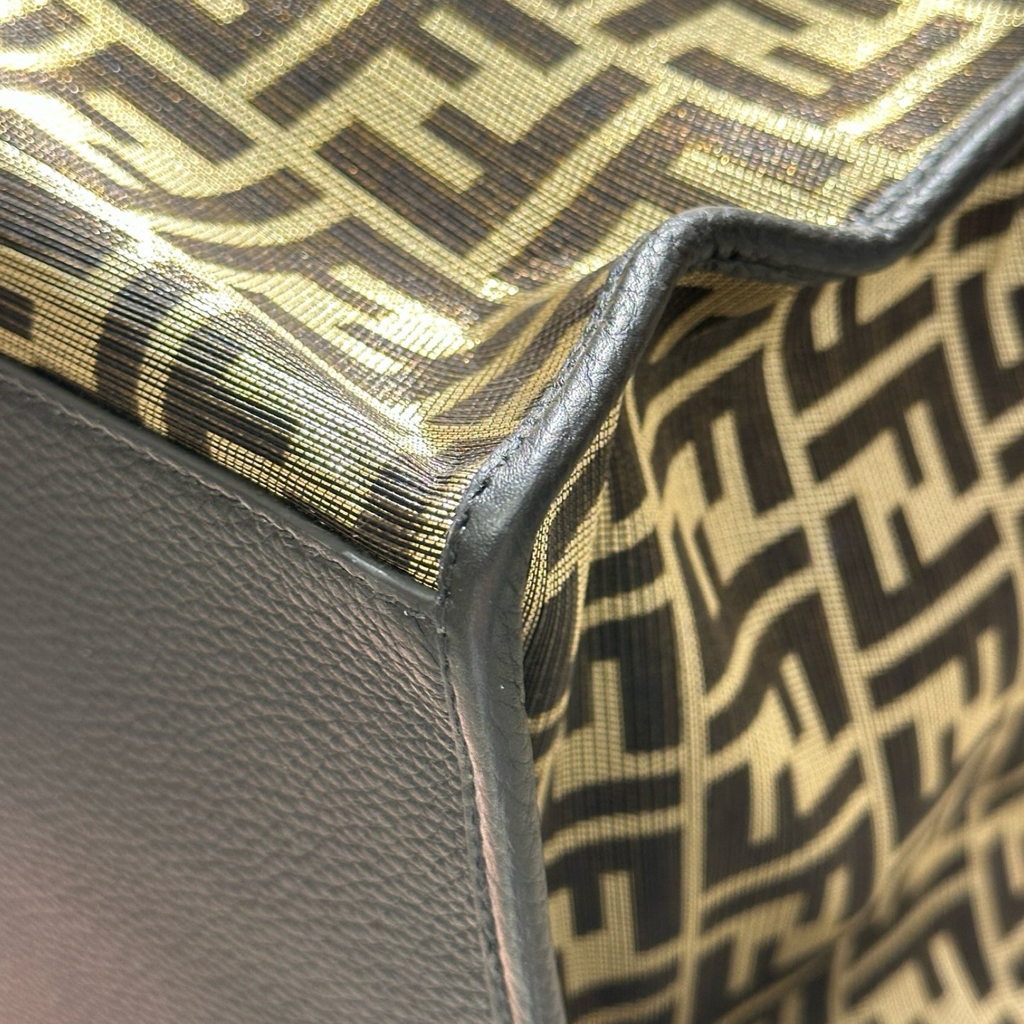 Used FENDI Travel Bag Multi colour Brown Gold