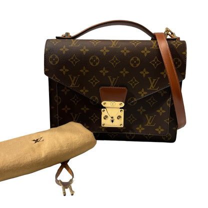 Used LOUIS VUITTON MONCEAU Cross Body Bag Brown GHW