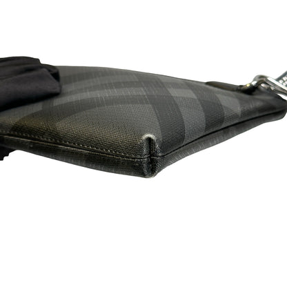 Used BURBERRY London Check Clutch Clutch Black Grey