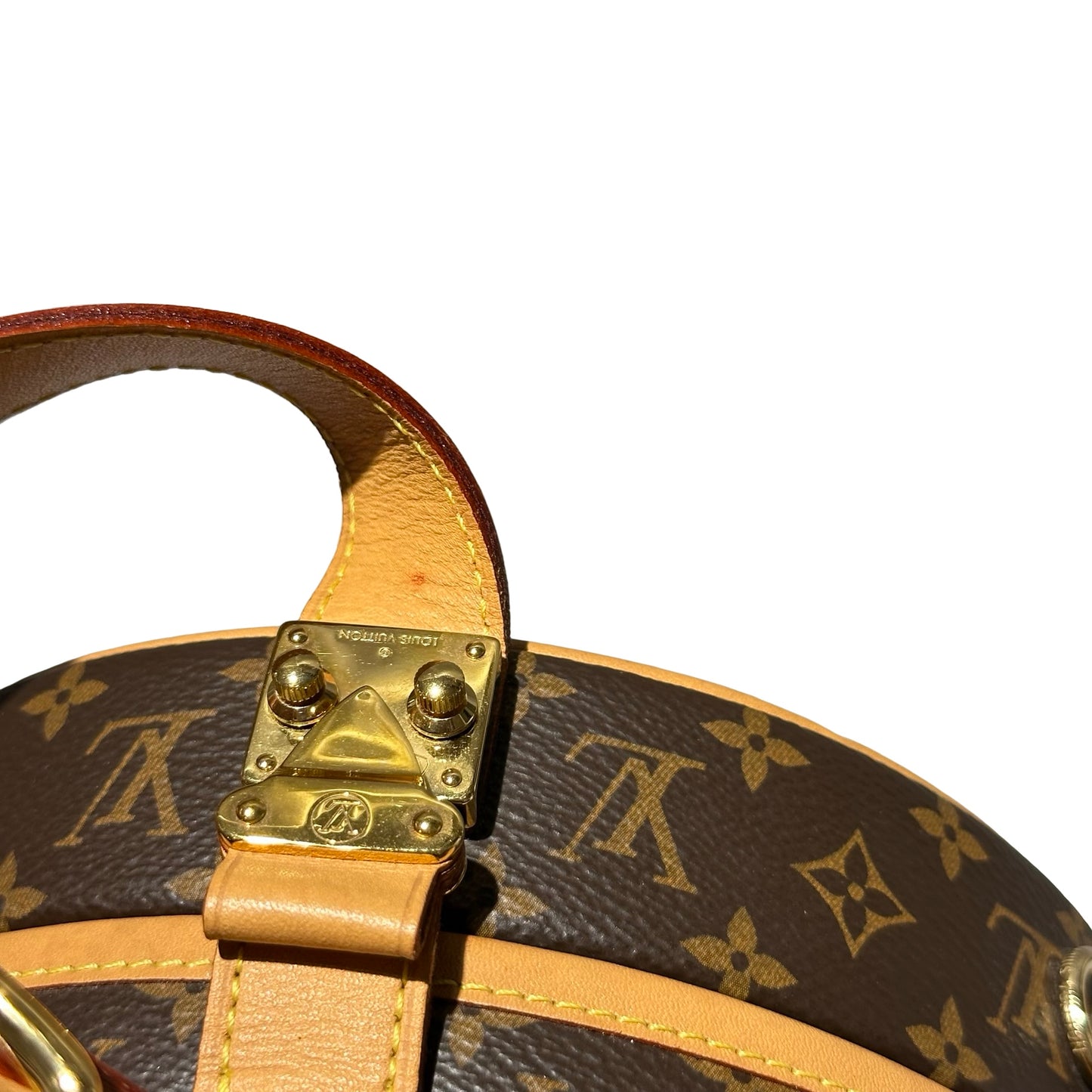 Used LOUIS VUITTON Canvas Petite Boite Handbag Brown GHW