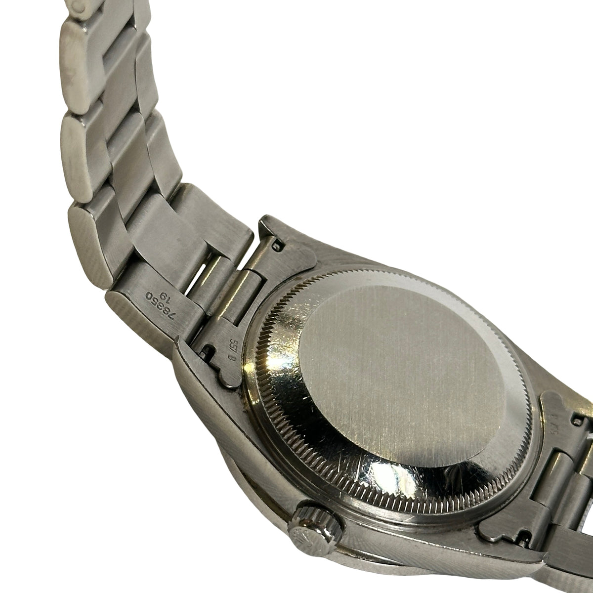 Used ROLEX Stainless Steel Diamond Bezel Oyster Perpetual Date Watch Silver Black