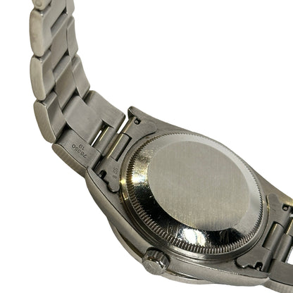 Used ROLEX Stainless Steel Diamond Bezel Oyster Perpetual Date Watch Silver Black