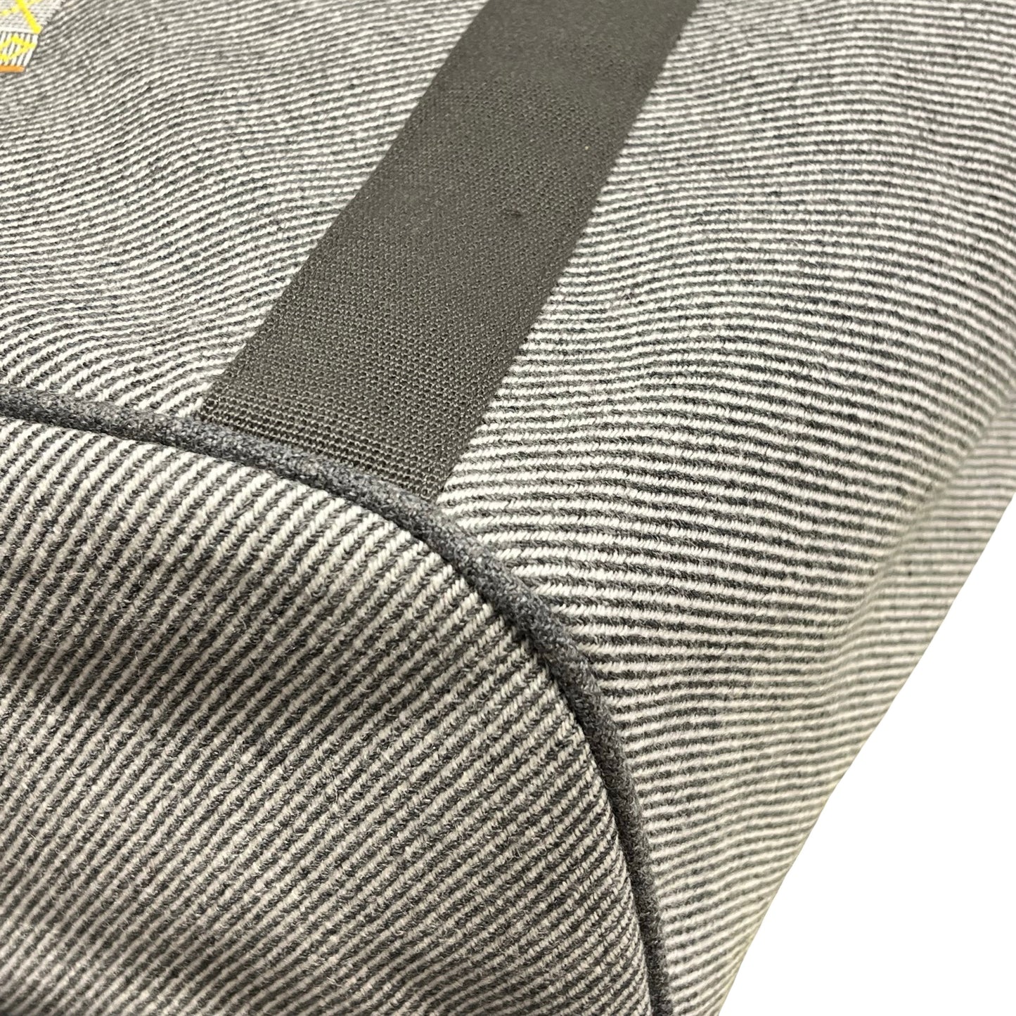 Used HERMES Canvas Animaux Nattes Nappy Bag Tote Bag Grey