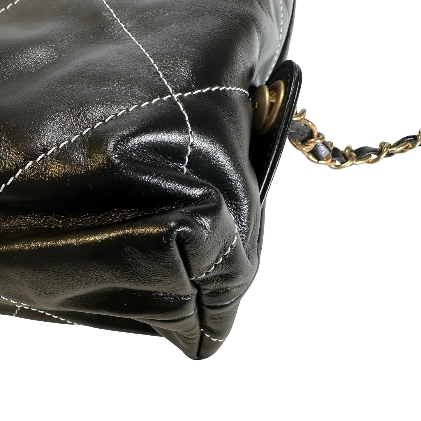 Used CHANEL Lambskin 22 Backpack Backpack Black GHW