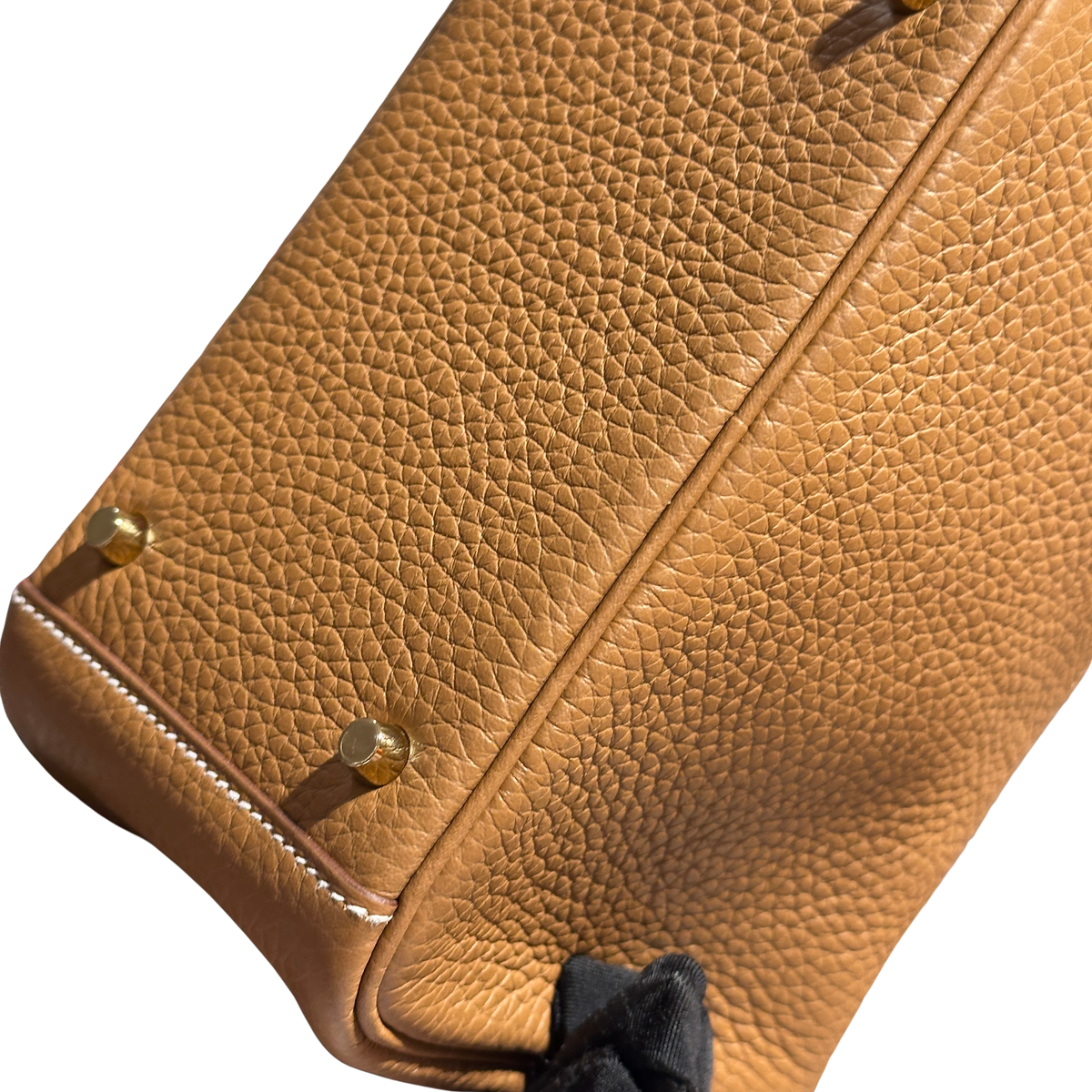 Brand New HERMES Clemence Lindy Handbag Gold