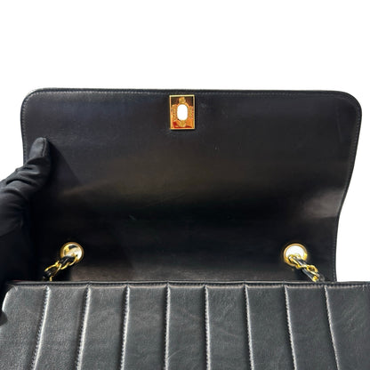 Used Chanel Lambskin Leather Cf Flap Vintage Shoulder Bag Black GHW