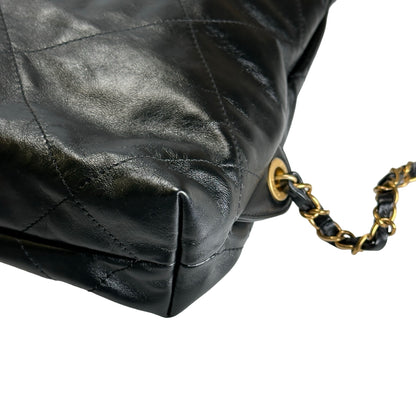 Used CHANEL Quilted Leather Chanel 22 Backpack Backpack Black