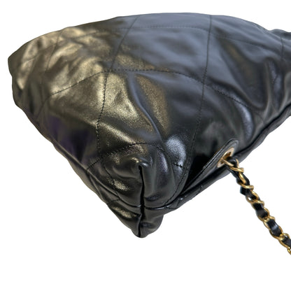 Used CHANEL Quilted Calfskin Chanel 22 Backpack Backpack Black Gold hardware