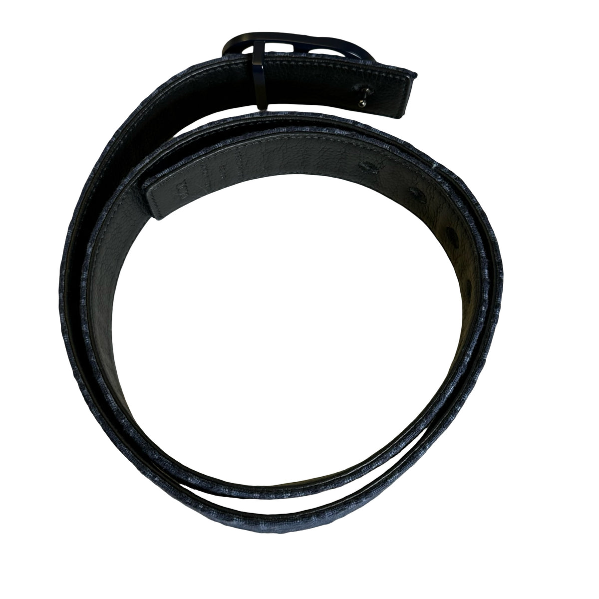 Used DIOR Dior Oblique Jacquard Saddle Belt Belt Navy Black