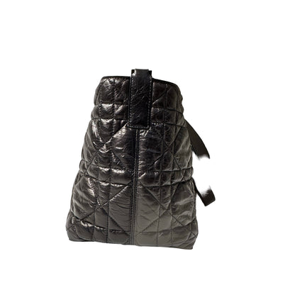 Used DIOR Lambskin Leather SO BLACK TOUJOURS MEDIUM Shoulder Bag Black