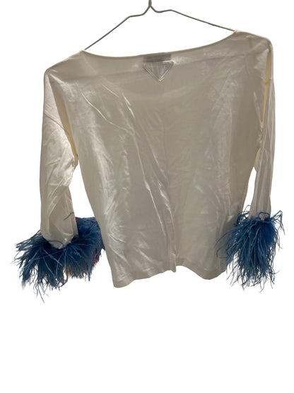 Used PRADA Fur Long Sleeve Clothes Blue