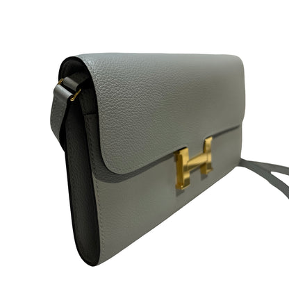 Used HERMÈS Calfskin Leather Constance to go Shoulder Bag Blue