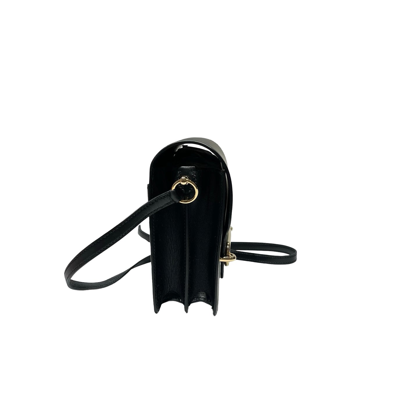Unused HERMÈS MINI ROULIS Cross Body Bag Black GHW