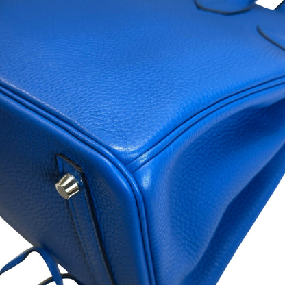 Used HERMES Togo Birkin 30 Handbag Blue PHW
