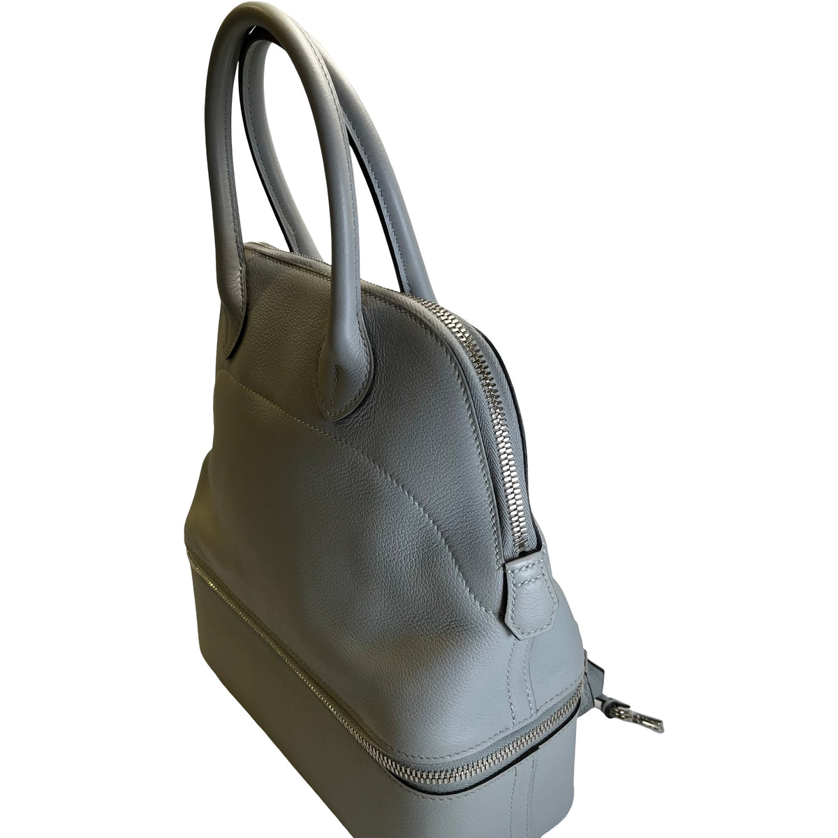 Used HERMES Leather Bolide Secret Handbag Grey