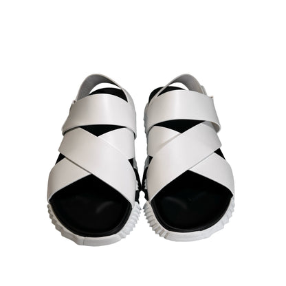 Used HERMES Shoes White Black