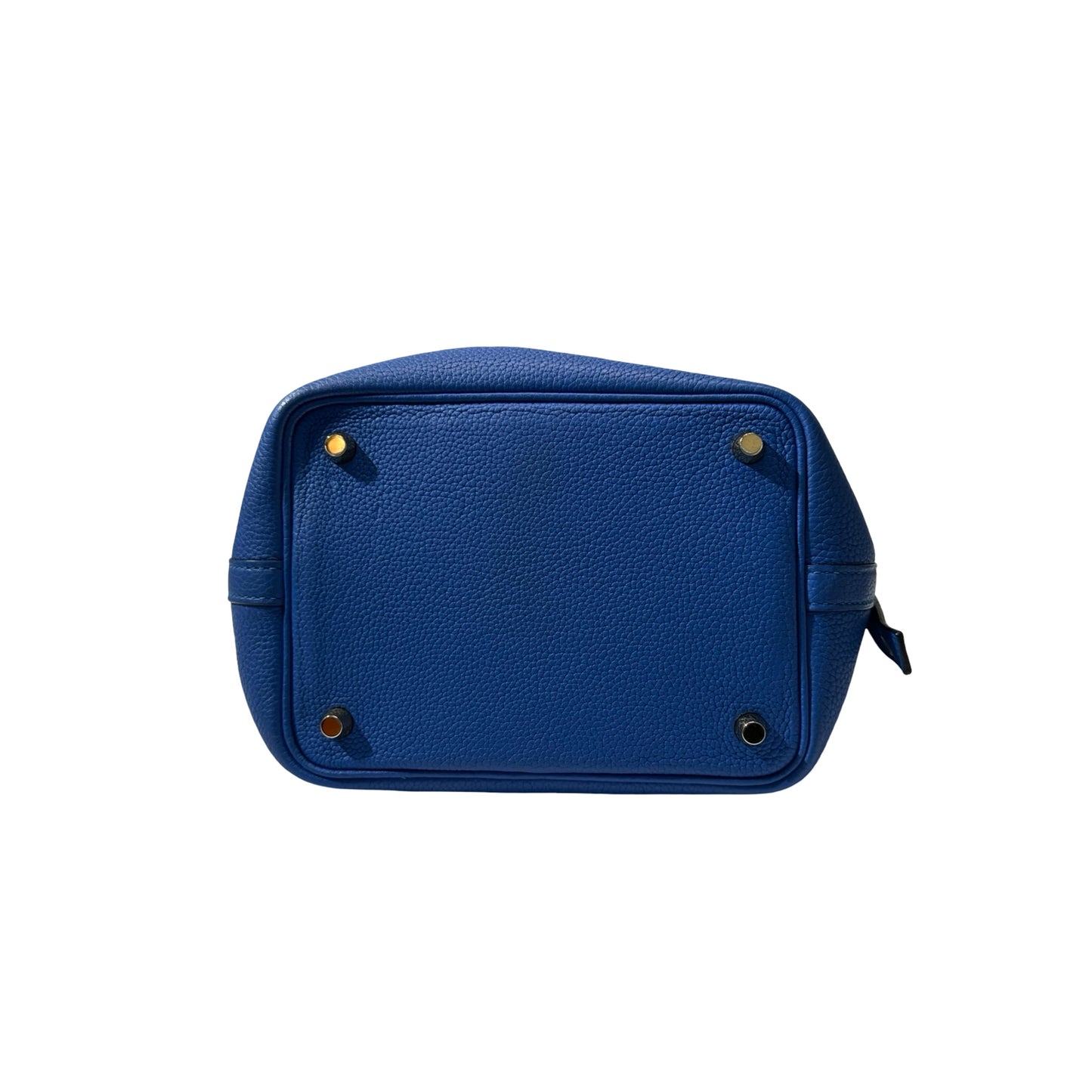 Used HERMÈS Clemence leather Picotin 18 Handbag bleu electrique PHW