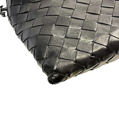 Used BOTTEGA VENETA Intrecciato Mini Wallace Shoulder Bag Black