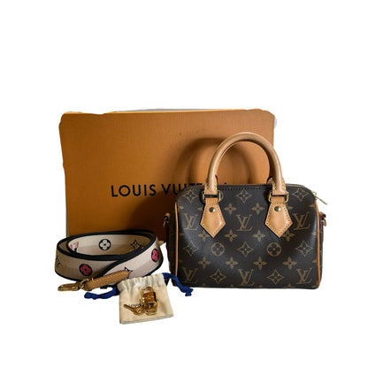 Used LOUIS VUITTON Monogram Canvas Speedy 25 Bandoulière Handbag Brown