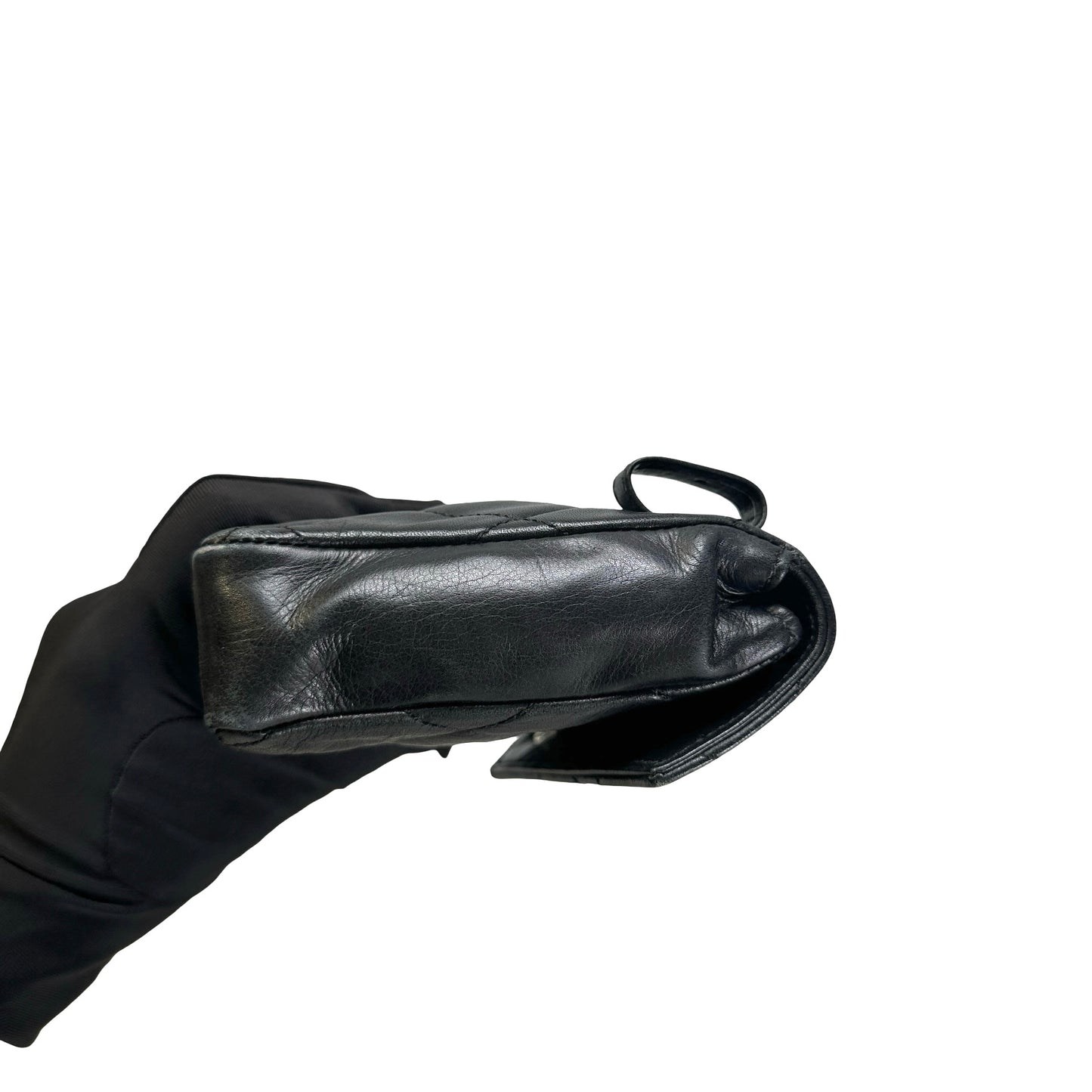 Used CHANEL Quilted Matelasse Belt bag Black