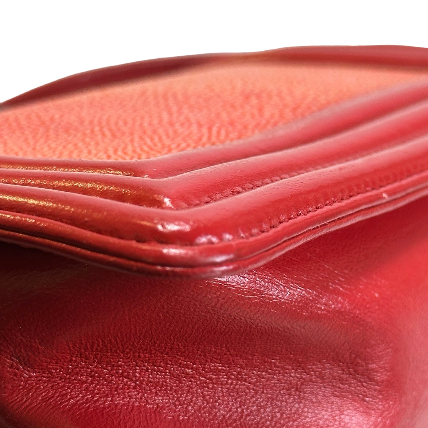 Used CHANEL Stingray Leather Boy Crossbody Bag Red