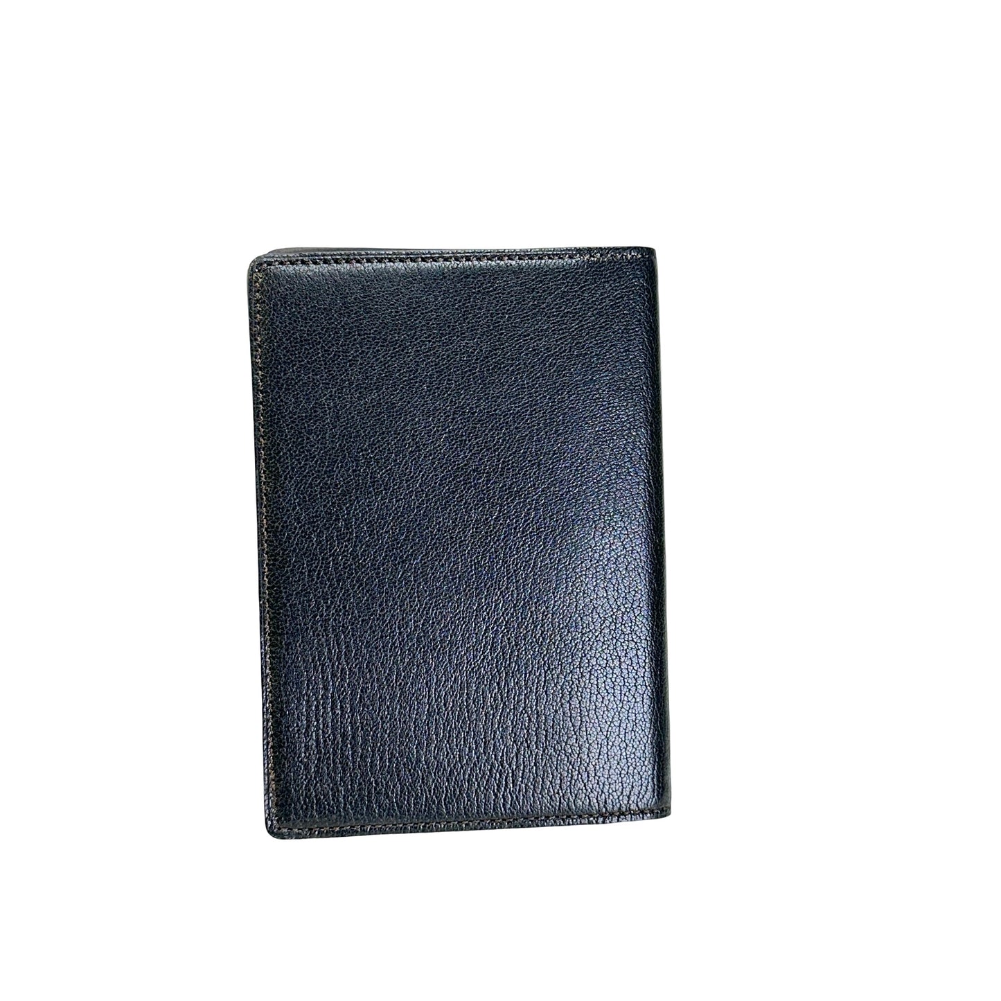 CARTIER Grained Leather Grained Leather Cover Passport Case Black