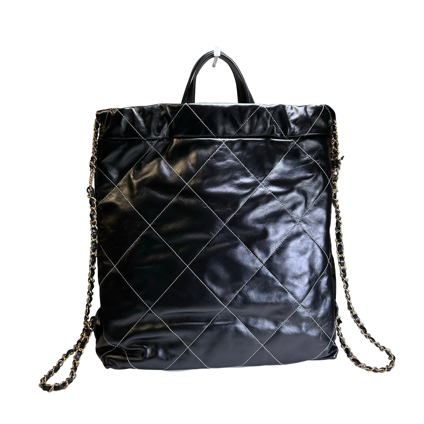 Used CHANEL Lambskin 22 Backpack Backpack Black GHW