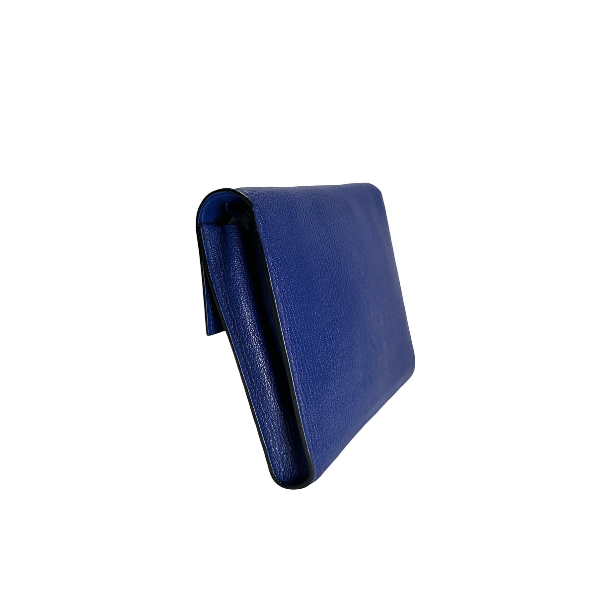 Used HERMES Chevre Clic 16 Crossbody Bag Blue，PHW