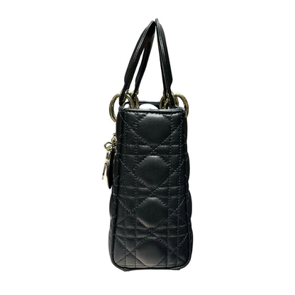 Used DIOR Lady Dior Handbag Black GHW