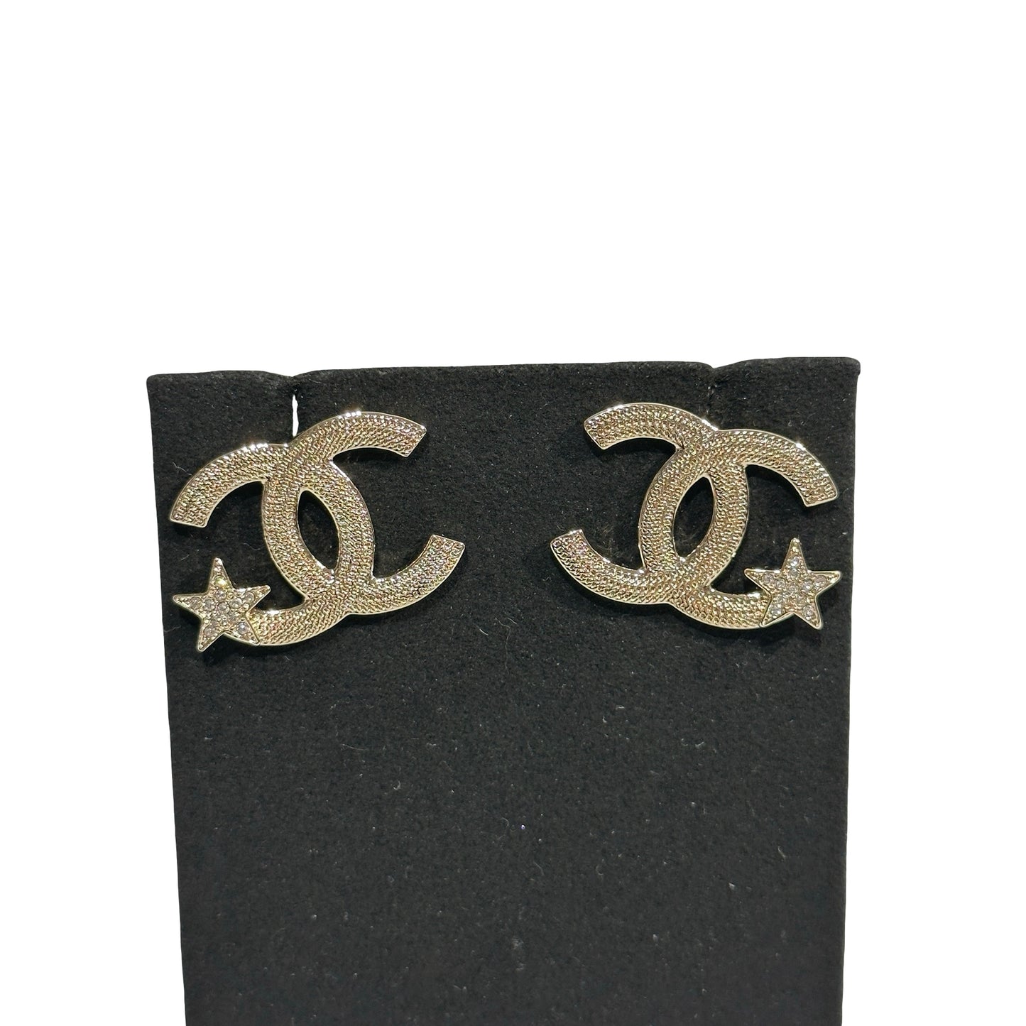 Used Chanel CC Logo Star Earrings Accessories GHW