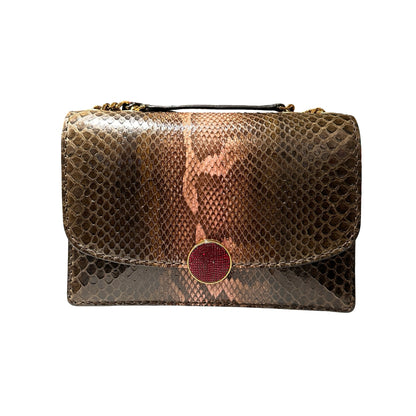 Used MARC JACOBS Snake Skin Chain Shoulder Shoulder Bag Brown