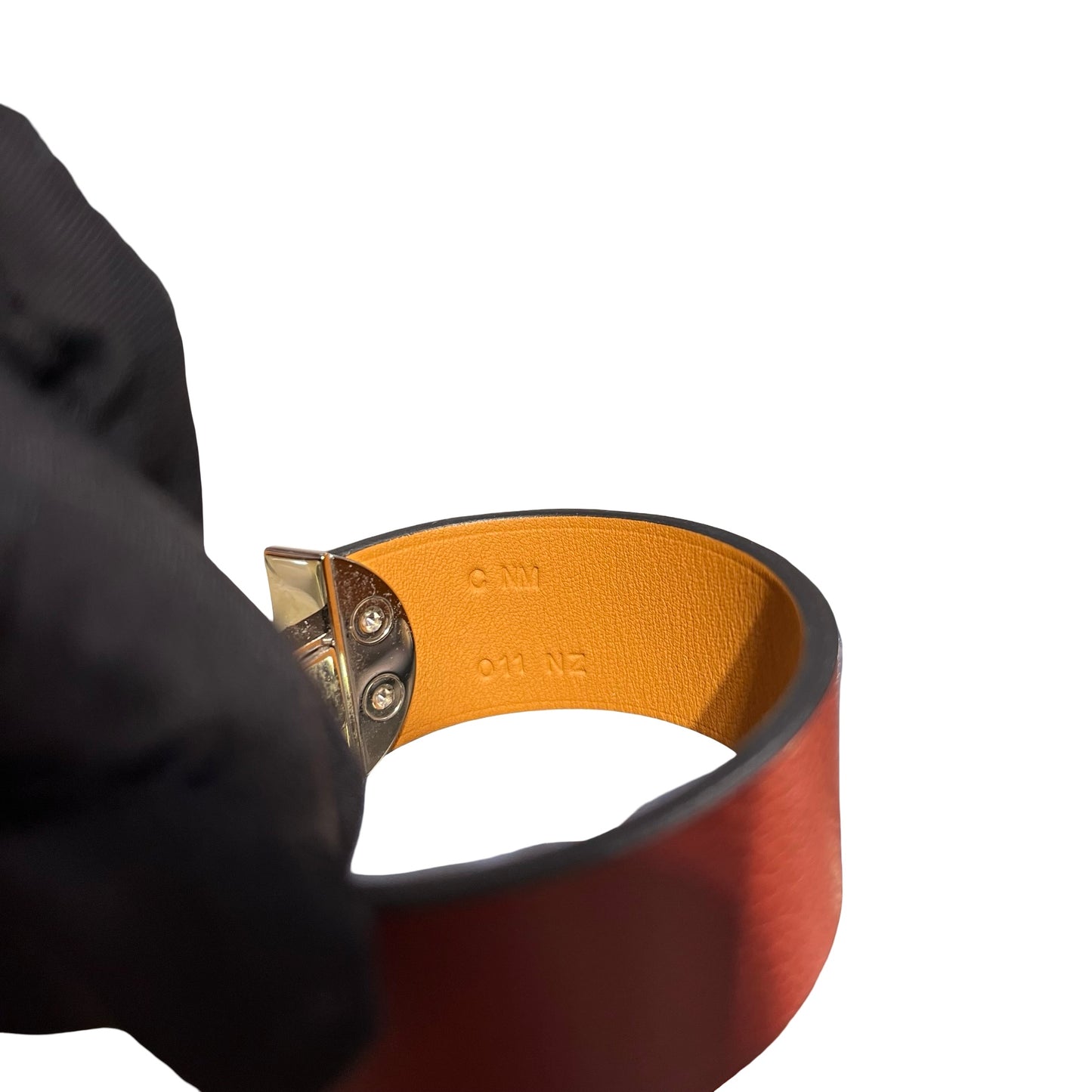 Used HERMÈS Clic H Bracelet Accessories Brown Red YELLOW