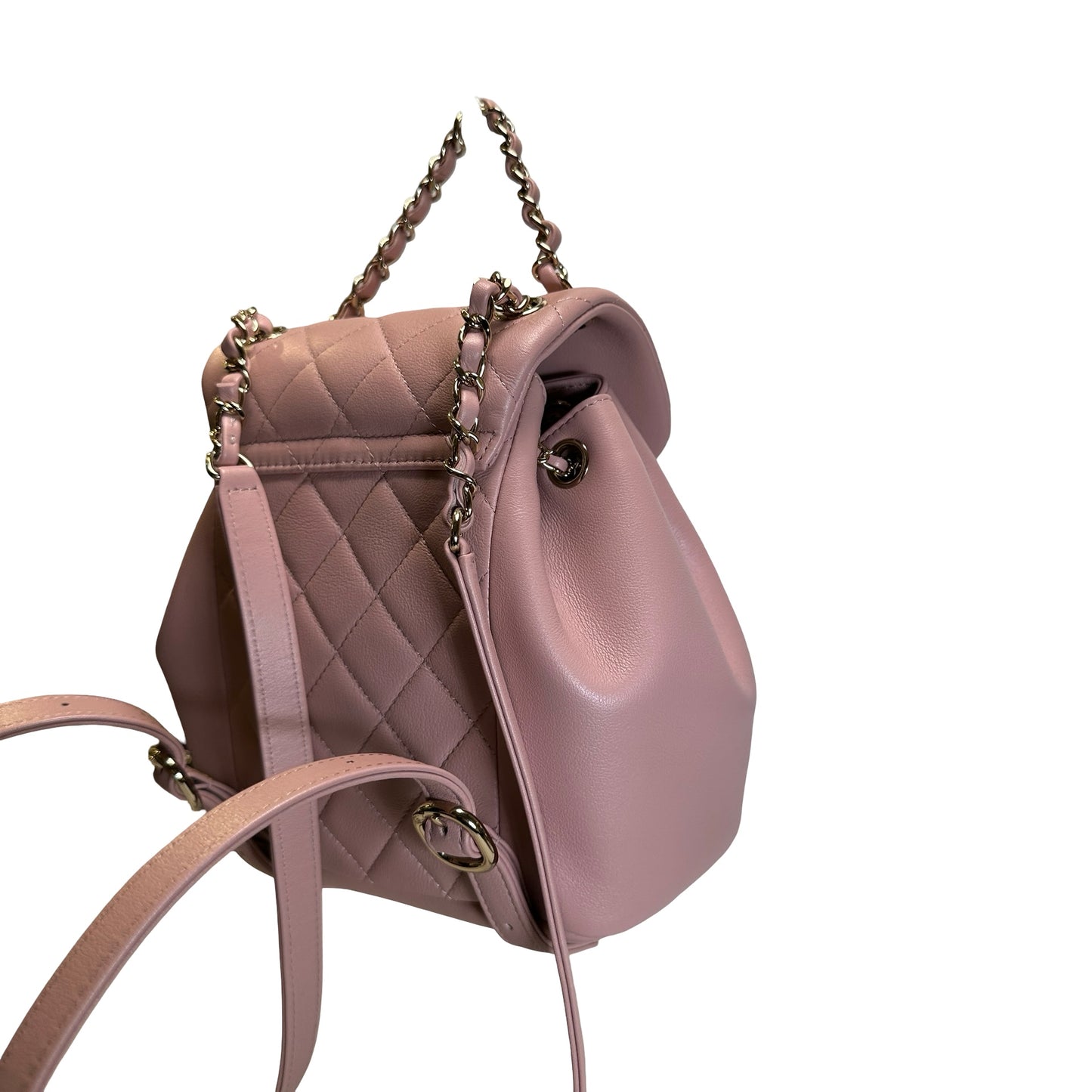 Brand New CHANEL Quilted Calfskin Duma Backpack Pink Gold
