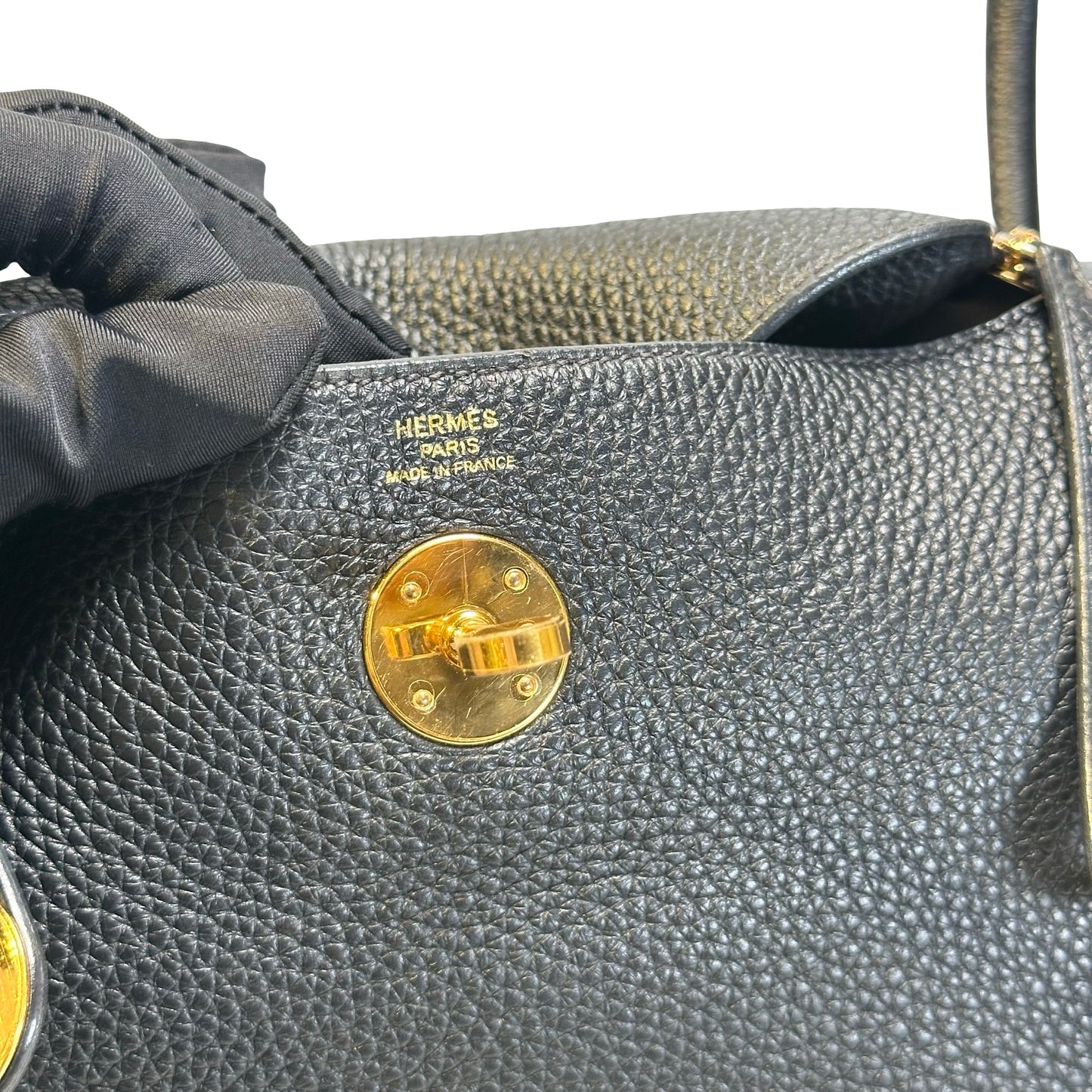 Used HERMES TC Lindy 26 Handbag Black GHW