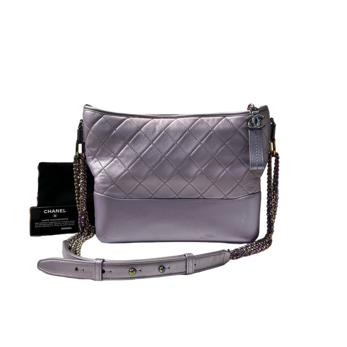 Used CHANEL Gabrielle Shoulder Bag Light purple Rainble HW